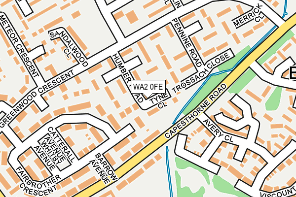 WA2 0FE map - OS OpenMap – Local (Ordnance Survey)