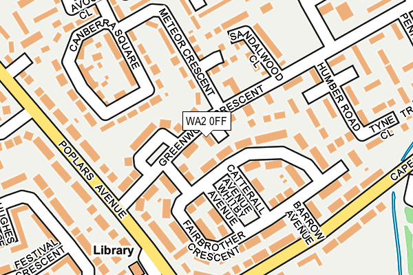WA2 0FF map - OS OpenMap – Local (Ordnance Survey)