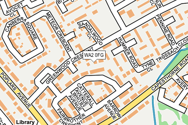 WA2 0FG map - OS OpenMap – Local (Ordnance Survey)