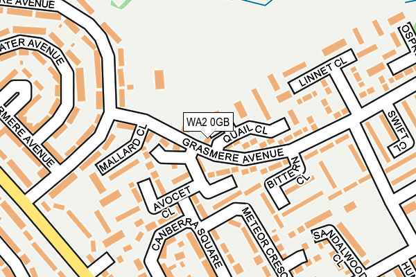 WA2 0GB map - OS OpenMap – Local (Ordnance Survey)