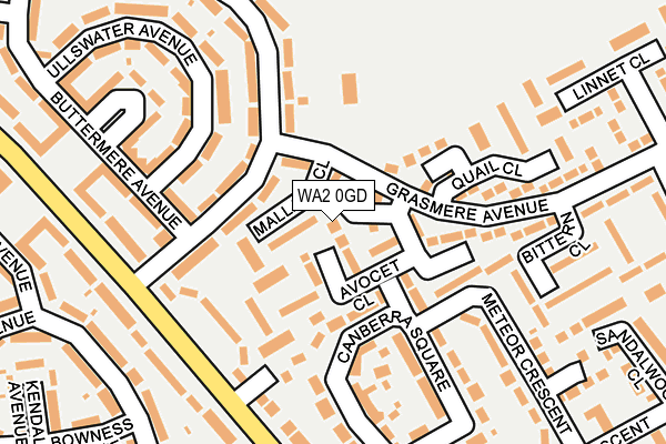 WA2 0GD map - OS OpenMap – Local (Ordnance Survey)
