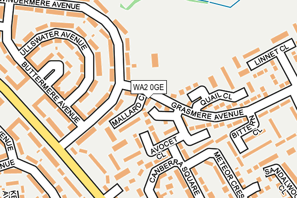 WA2 0GE map - OS OpenMap – Local (Ordnance Survey)