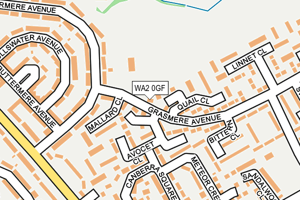 WA2 0GF map - OS OpenMap – Local (Ordnance Survey)
