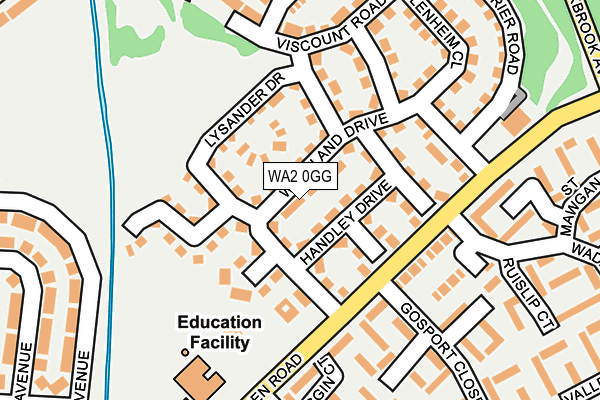 WA2 0GG map - OS OpenMap – Local (Ordnance Survey)