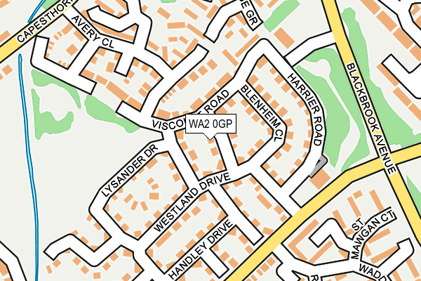 WA2 0GP map - OS OpenMap – Local (Ordnance Survey)