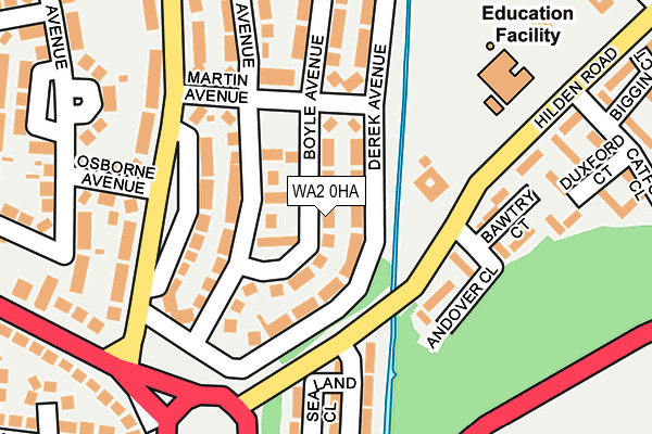 WA2 0HA map - OS OpenMap – Local (Ordnance Survey)