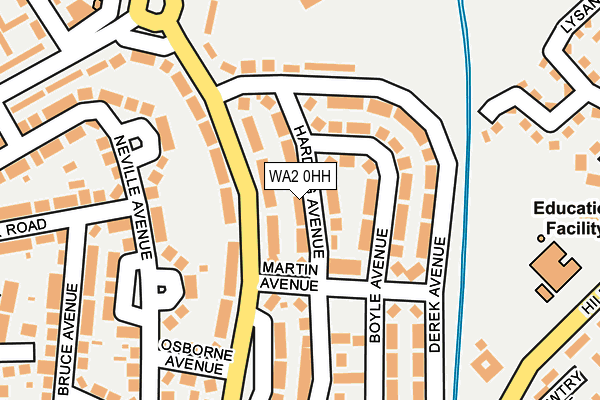 WA2 0HH map - OS OpenMap – Local (Ordnance Survey)