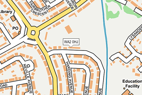 WA2 0HJ map - OS OpenMap – Local (Ordnance Survey)