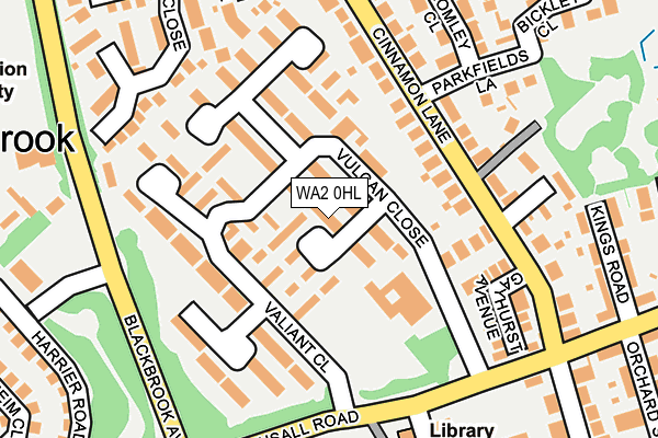 WA2 0HL map - OS OpenMap – Local (Ordnance Survey)
