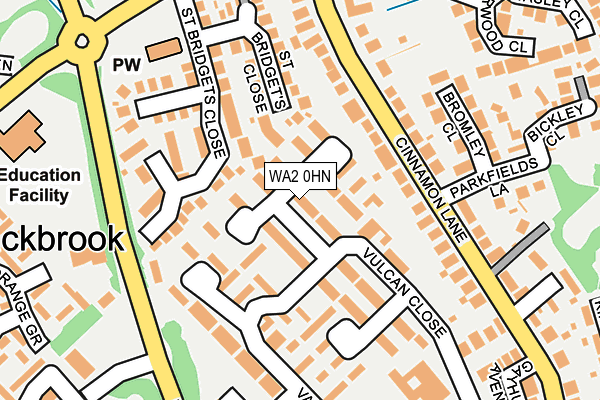 WA2 0HN map - OS OpenMap – Local (Ordnance Survey)
