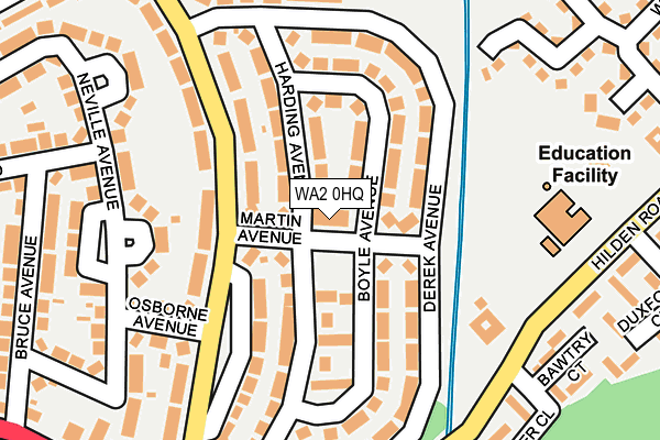 WA2 0HQ map - OS OpenMap – Local (Ordnance Survey)