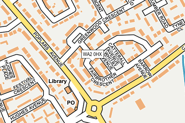 WA2 0HX map - OS OpenMap – Local (Ordnance Survey)