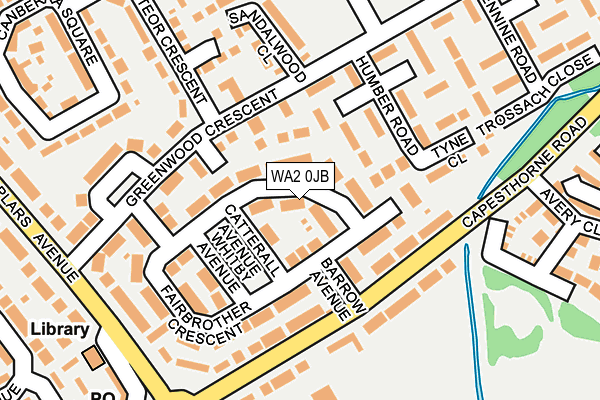 WA2 0JB map - OS OpenMap – Local (Ordnance Survey)