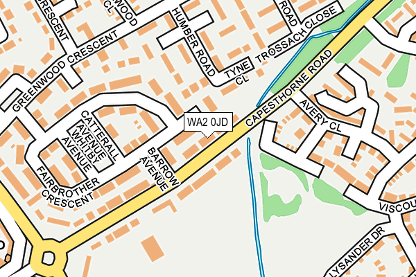 WA2 0JD map - OS OpenMap – Local (Ordnance Survey)
