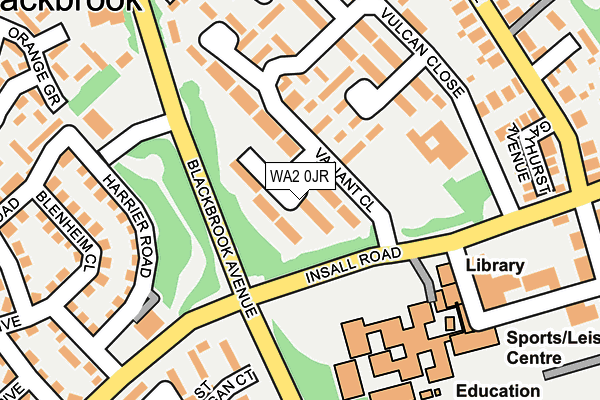 WA2 0JR map - OS OpenMap – Local (Ordnance Survey)