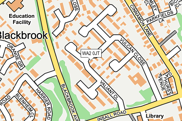 WA2 0JT map - OS OpenMap – Local (Ordnance Survey)