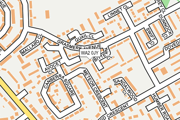 WA2 0JY map - OS OpenMap – Local (Ordnance Survey)