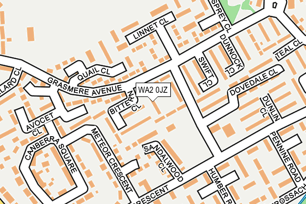 WA2 0JZ map - OS OpenMap – Local (Ordnance Survey)