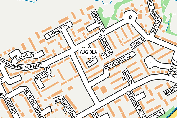 WA2 0LA map - OS OpenMap – Local (Ordnance Survey)