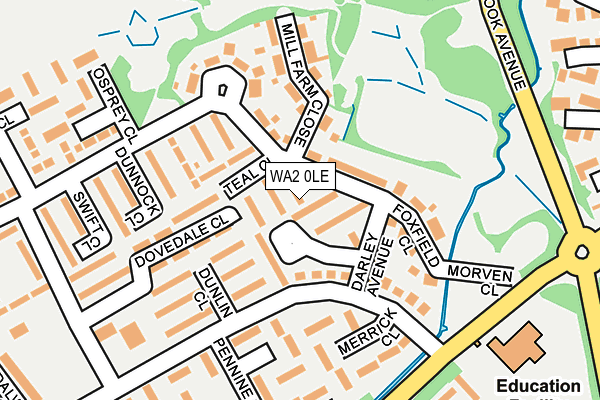 WA2 0LE map - OS OpenMap – Local (Ordnance Survey)