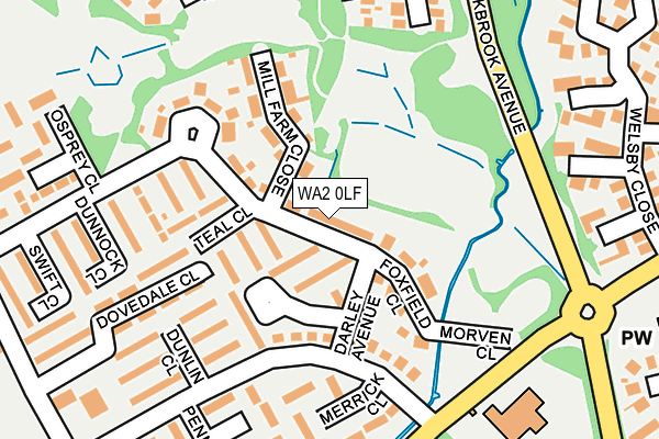 WA2 0LF map - OS OpenMap – Local (Ordnance Survey)