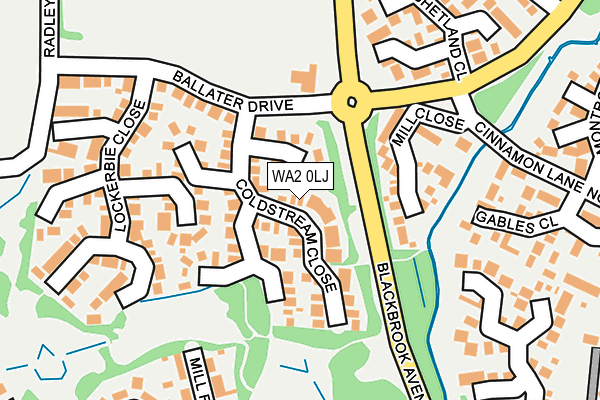 WA2 0LJ map - OS OpenMap – Local (Ordnance Survey)