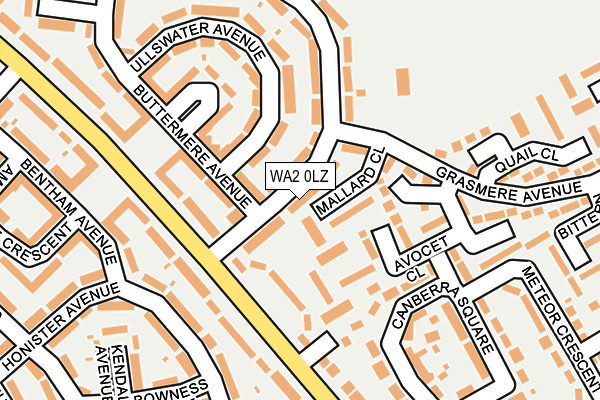 WA2 0LZ map - OS OpenMap – Local (Ordnance Survey)