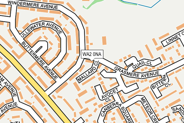 WA2 0NA map - OS OpenMap – Local (Ordnance Survey)