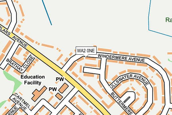 WA2 0NE map - OS OpenMap – Local (Ordnance Survey)