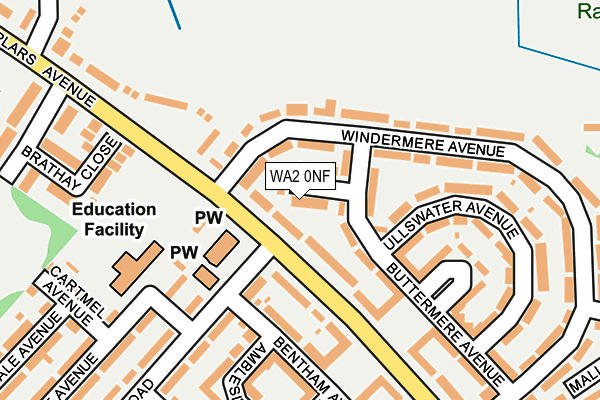WA2 0NF map - OS OpenMap – Local (Ordnance Survey)