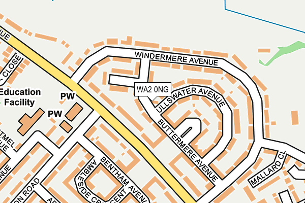 WA2 0NG map - OS OpenMap – Local (Ordnance Survey)