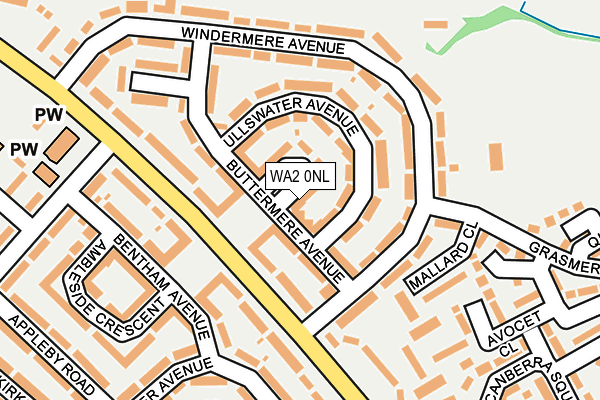 WA2 0NL map - OS OpenMap – Local (Ordnance Survey)