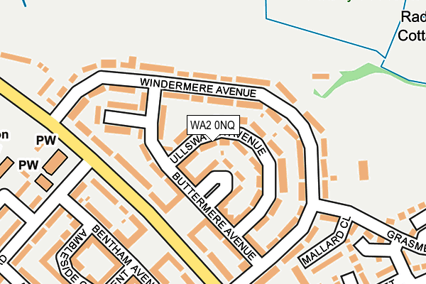 WA2 0NQ map - OS OpenMap – Local (Ordnance Survey)