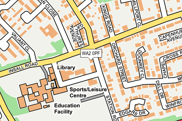 WA2 0PF map - OS OpenMap – Local (Ordnance Survey)