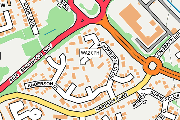 WA2 0PH map - OS OpenMap – Local (Ordnance Survey)