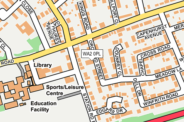 WA2 0PL map - OS OpenMap – Local (Ordnance Survey)