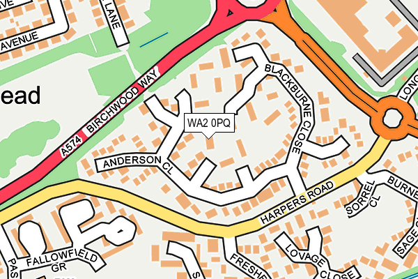 WA2 0PQ map - OS OpenMap – Local (Ordnance Survey)