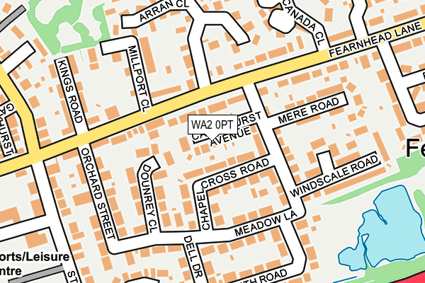 WA2 0PT map - OS OpenMap – Local (Ordnance Survey)