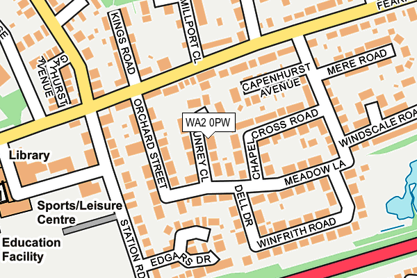 WA2 0PW map - OS OpenMap – Local (Ordnance Survey)