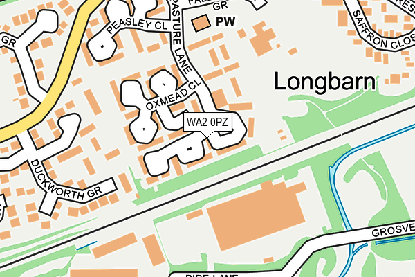 WA2 0PZ map - OS OpenMap – Local (Ordnance Survey)