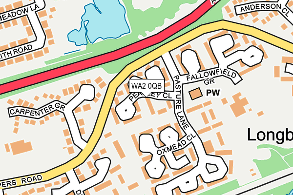 WA2 0QB map - OS OpenMap – Local (Ordnance Survey)