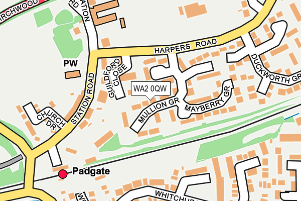 WA2 0QW map - OS OpenMap – Local (Ordnance Survey)