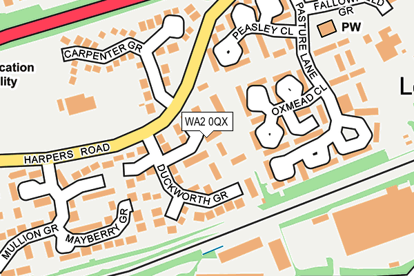 WA2 0QX map - OS OpenMap – Local (Ordnance Survey)