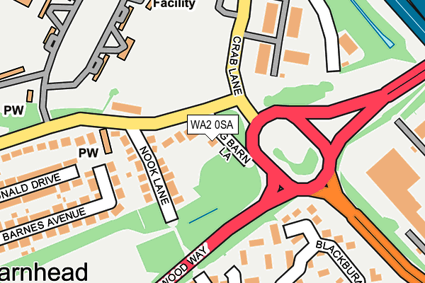 WA2 0SA map - OS OpenMap – Local (Ordnance Survey)