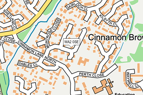 WA2 0SE map - OS OpenMap – Local (Ordnance Survey)