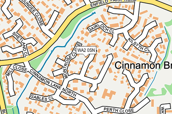 WA2 0SN map - OS OpenMap – Local (Ordnance Survey)