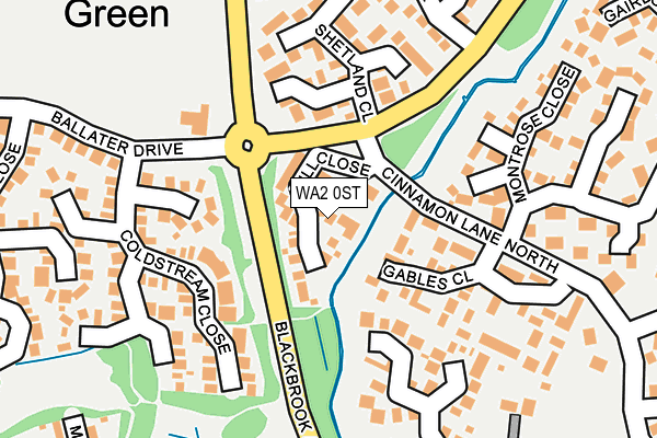 WA2 0ST map - OS OpenMap – Local (Ordnance Survey)