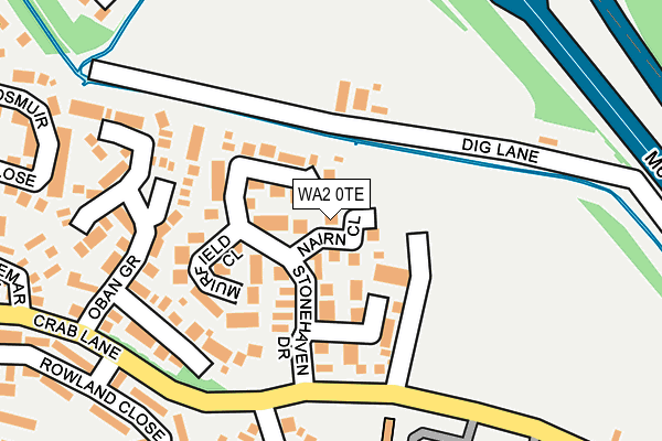 WA2 0TE map - OS OpenMap – Local (Ordnance Survey)