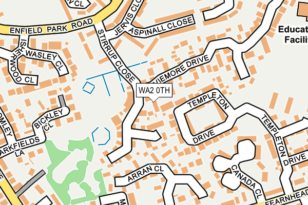 WA2 0TH map - OS OpenMap – Local (Ordnance Survey)