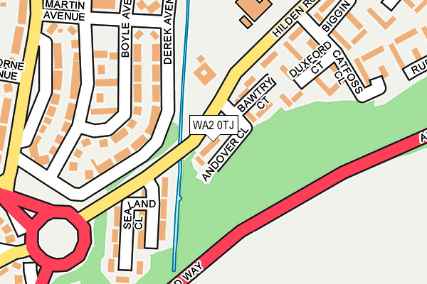 WA2 0TJ map - OS OpenMap – Local (Ordnance Survey)